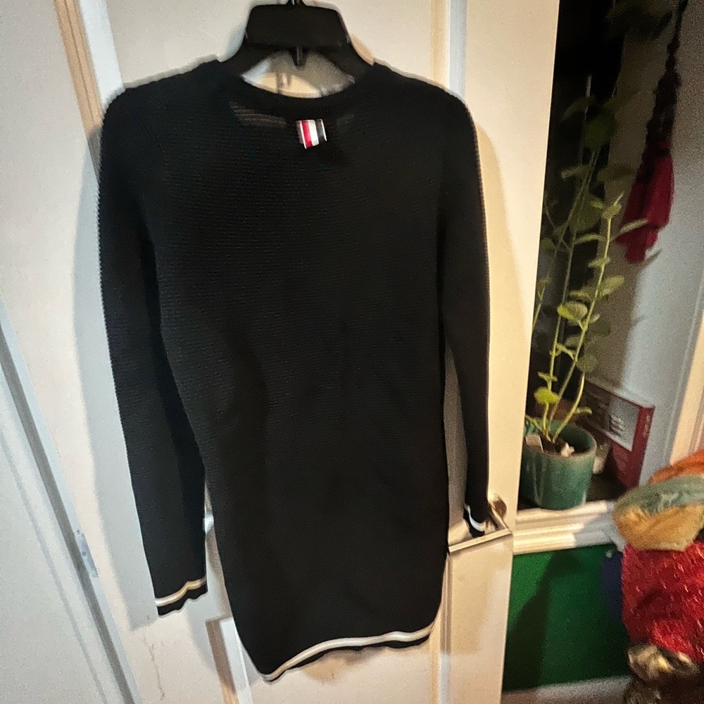 Thom Browne Black White Accent Sweater Dress S